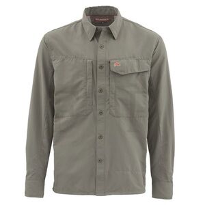 Simms International Angler Fly Fishing Guide Green Long Sleeve Button Up Shirt